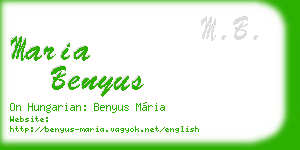 maria benyus business card
