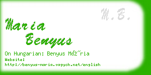 maria benyus business card